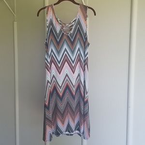 Chevron Pattern Casual Dress